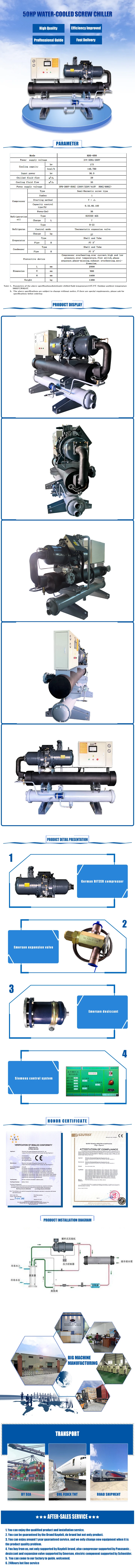Cooled Screw Type Chiller, 50HP, Plastic, CNC - detail 2