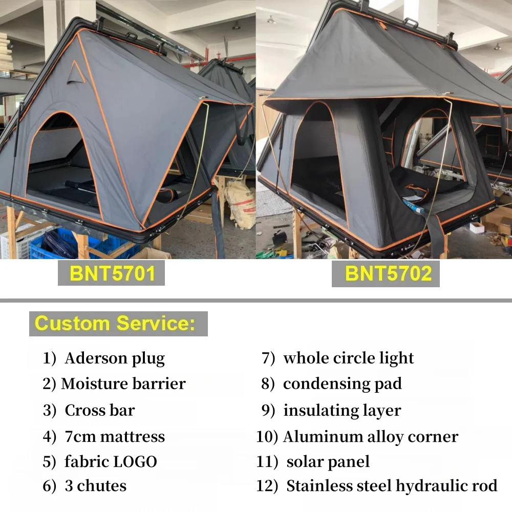 3-4 Person Hard Shell Roof Top Tent with 320G Oxford Cloth and 210x132x150cm Open Size for SUV Rooftop Camping