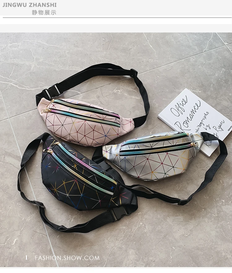 Holographic Waist Bags Women Pink 
