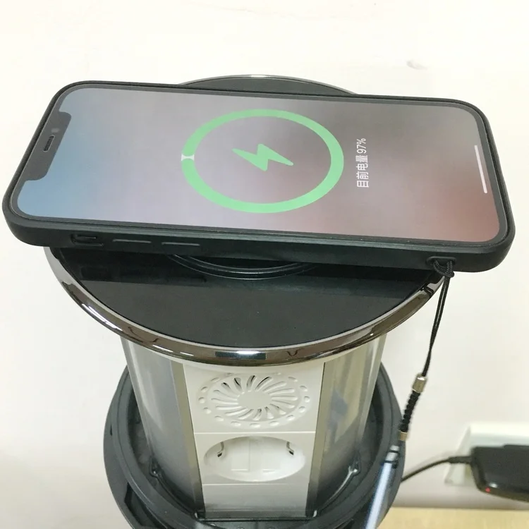 Automatic MOTORISED popup Kitchen WorktopsPower Socket with Wireless Charging 1