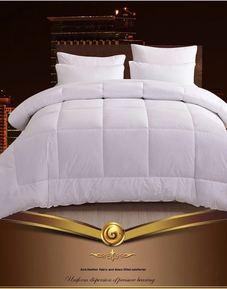 Wholesale Luxury 100% Cotton Polyester Fiber Organic Eco-Friendly Anti-Allergy Double Bed Quilt Modern Patchwork Home White