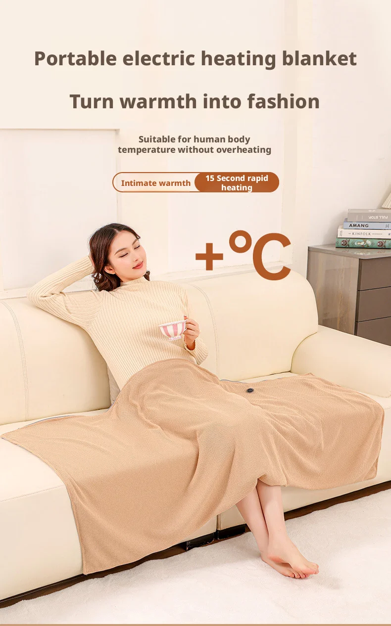 Portable Electric Heating Blanket, USB, DC 5V, Us Plug - detail 2