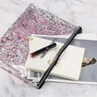 Pink Pink Cosmetic Pvc Bags Wholesale PVC Material Pink Customized Makeup Pouch Shiny Cosmetic Zipper Bag