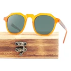 Originals Unique Design Originals Wooden Arms Vintage Acetate Handmade Fashion Sunglasses