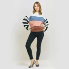 100% Sweater High Quality Fashionable Streetwear Custom Logo Knit 100% Acrylic Bubble Sleeve Sweater For Women