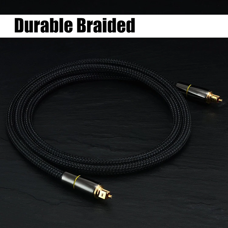 High Quality 24K Gold Plug 1m Digital Fiber Optical Audio Toslink Cable