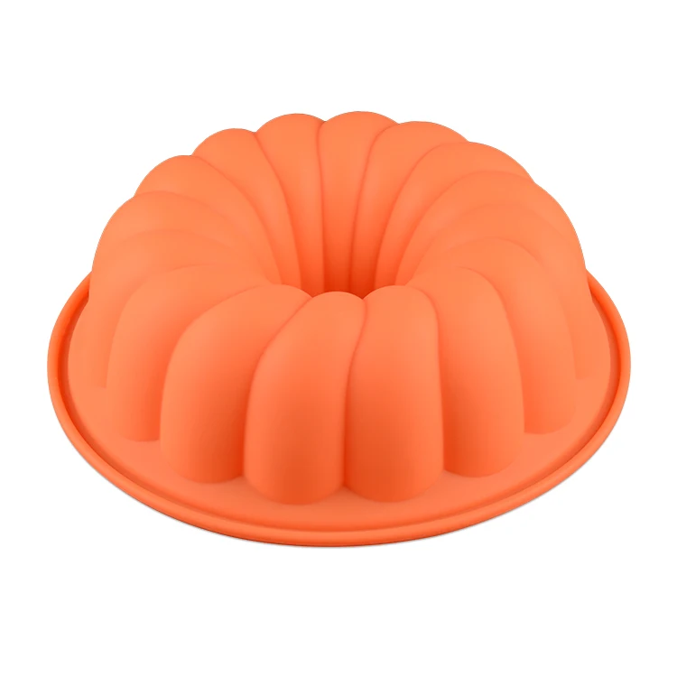 Silicone Mold Fluted Tube Cake Pan Fluted Cake Pans Pudding Non-stick Reusable Cake Mold Baking Molds Bunt Pan