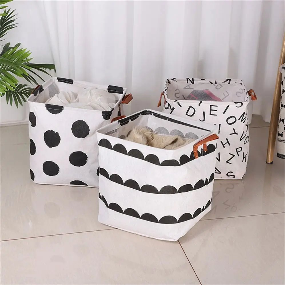 Cotton Dirty Clothes Basket Foldable Toy Basket for Gifts Fabric Storage Baskets Home Decor