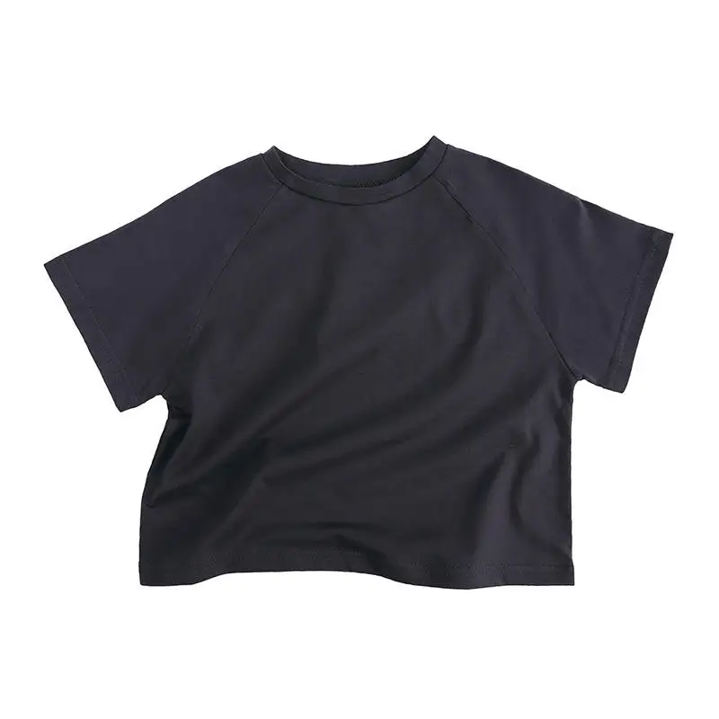 2023 Summer Children Casual Clothing Short Sleeve Kids Neutral Cotton tshirts Toddler Boys Girls Raglan T-shirts