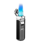 Lighter 4 Straight Flames Smoking Lighter Custom Logo Windproof Jet Torch Cigarette Lighter For Cigarette