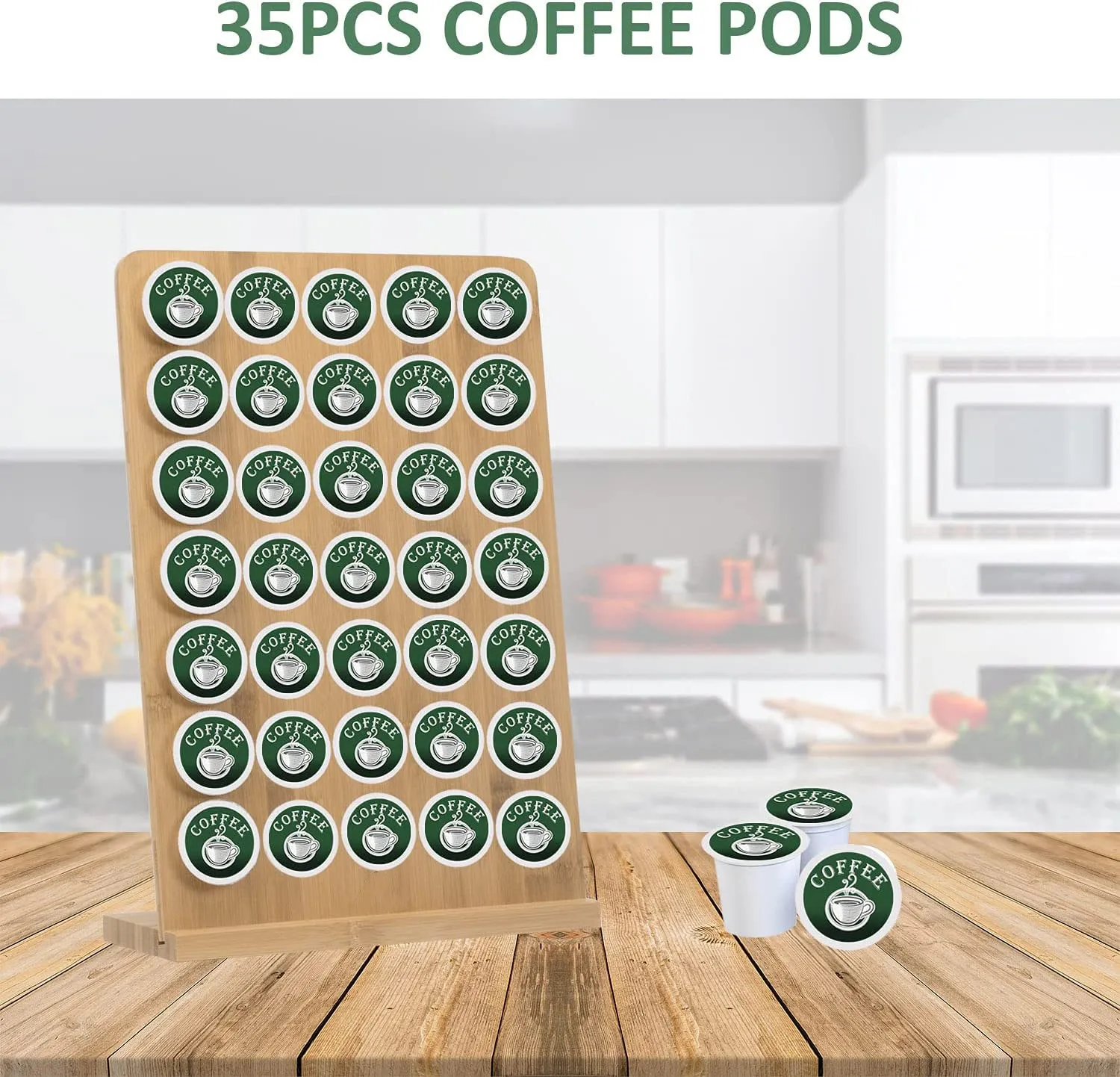 Bamboo Coffee Pods Nespresso Capsule Bean Holder Organizer Storage Box Stand Drawer