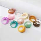 MAXERY Trendy Jewelry 2021 Colorful Acrylic Rings Lovely Chunky Resin Rings