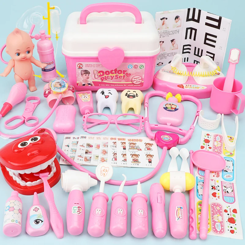 25 Pcs Diy Pretend Play Operating Table Doctor Toys Play Set Kit For