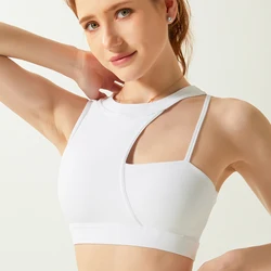 Hot Selling Professional Removable Breast Pad Sexy Sublimation One Shoulder Sports Bra Gym Wear Manufacturer