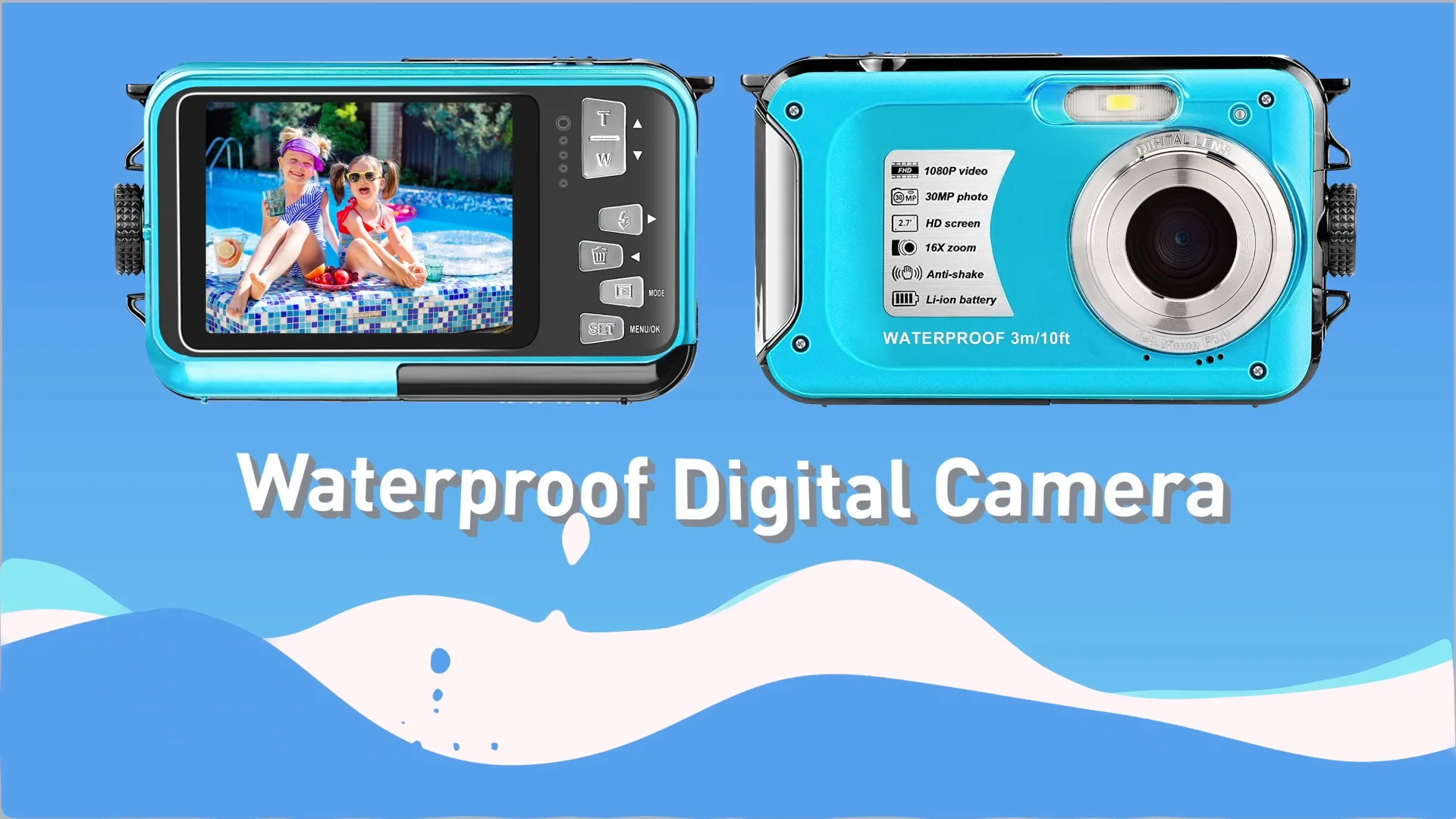 Waterproof Camera Ft Underwater Camera Mp P Fhd Video