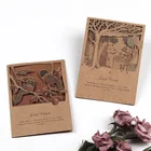 Animal Card Thank You Business Cards Kraft Paper Animal Design 3D Laser Die Cut Greeting Card