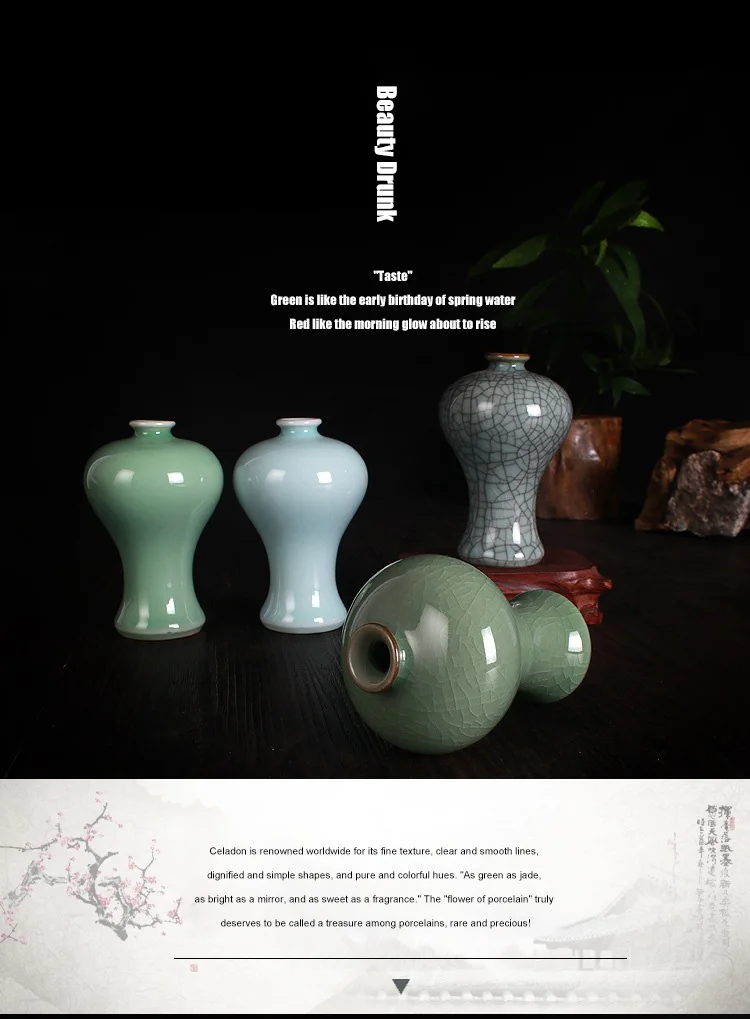 product wholesale celadon vase en cramique modern decorative ceramic porcelain bud flower mini ceramic vases for home decor719-4