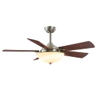 Fan Hotel Project Glass Shade Wooden Blades Silent Air Cooling Remote Control Copper Motor Led Lamp Ceiling Fan