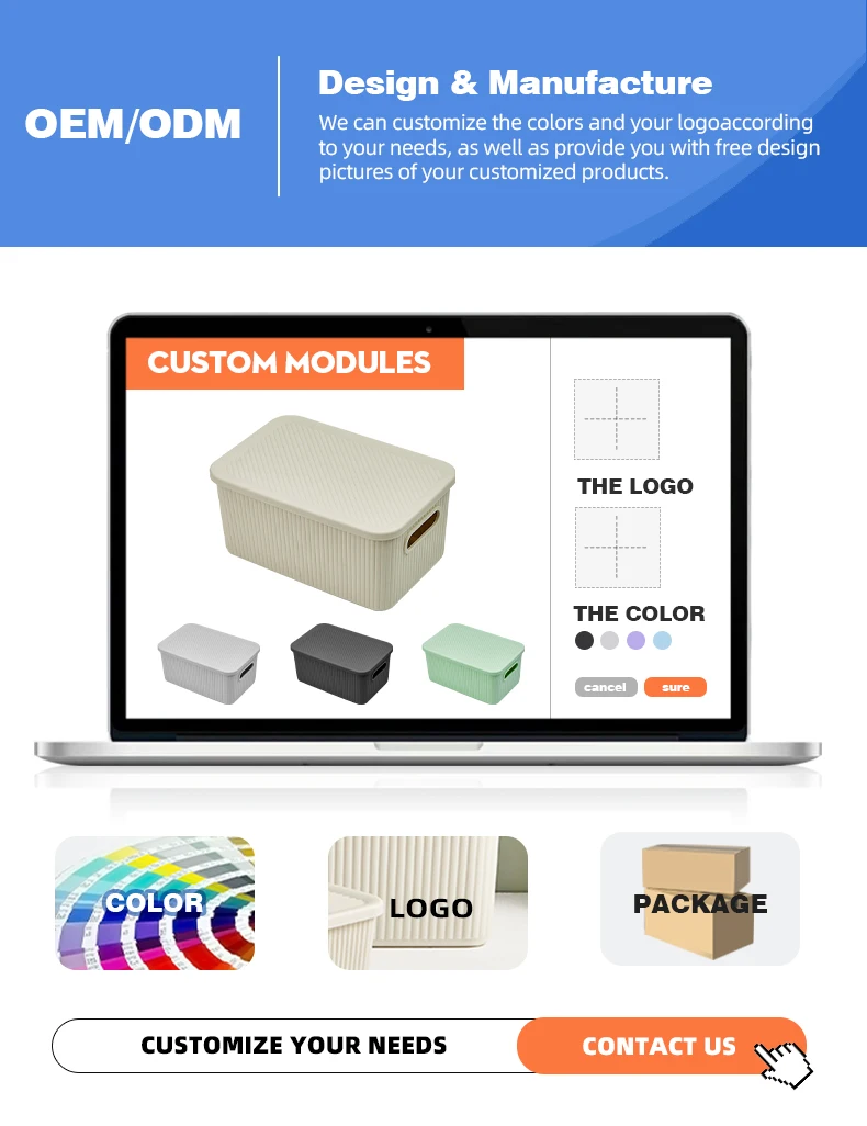 Wannuo Simple Style Plastic Storage Box Universal Storage Box Home Tidy and Orderly Storage Boxes in Three Sizes manufacture
