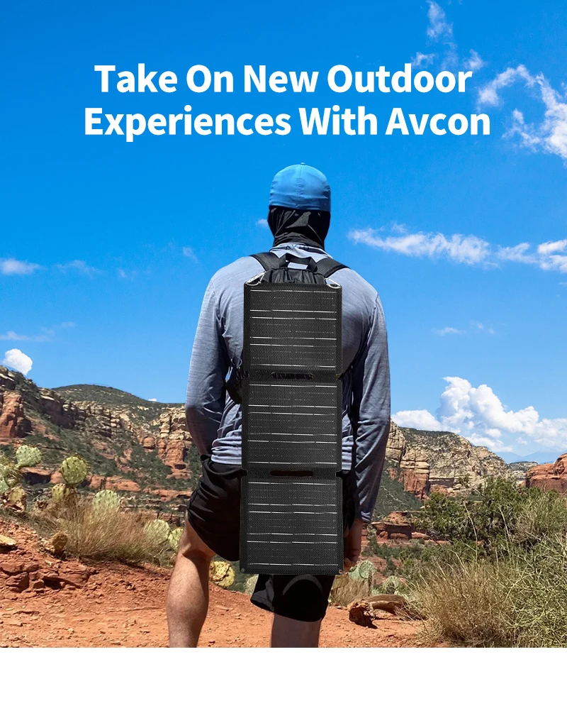 product avcon new design mini folding solar panel portable 30w usb charger new design 200w outdoor power ev charging-6