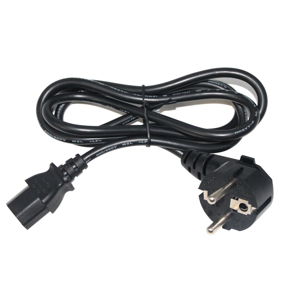 3m Cable E/F 16A PVC plug,wires black SCHUKO plug,CEE 7/7 