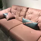 Pink Modern Design European Luxury Home Furniture Sofa Home Living Room Pink Color Leather Sofas