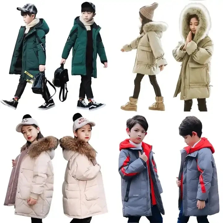 Mallimoda Boys' Hooded Down Coats Winter Warm Jacket Solid Puffer Coat