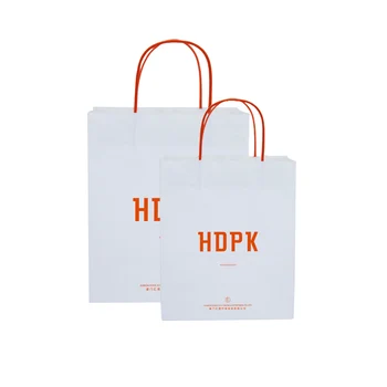 Printing Foldable White Kraft Paper Carrier Bag With Logo Manufacturer 2022 Custom Paper Bags