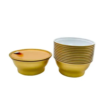 Golden Disposable Aluminum Bowl 180 ml 250 ml 300 ml Single Use Yellow Bowl