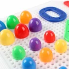 Toy Puzzle Intelligence Toy Puzzle Peg Board With 120pcs Mushroom Nails Jigsaw Pegboard Building Toy Kits