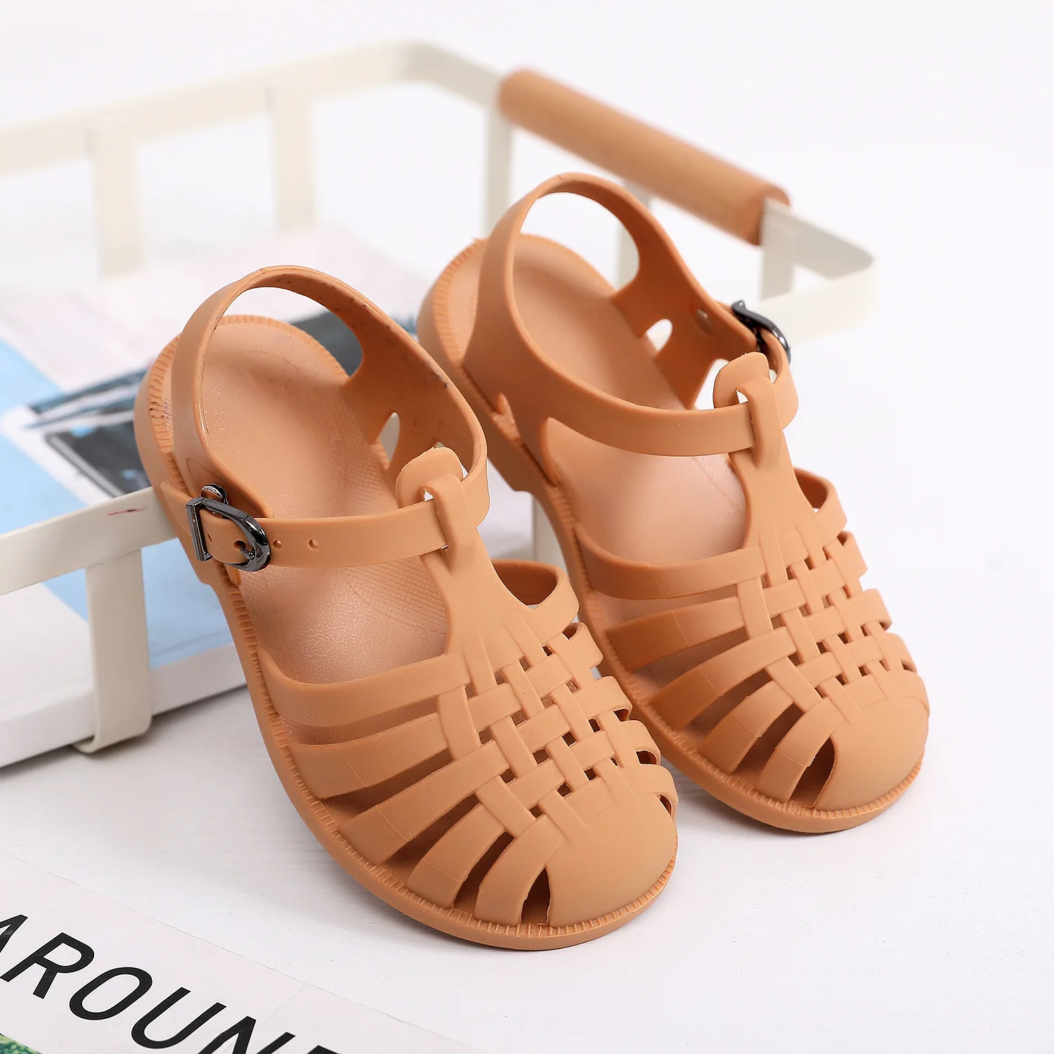 2022 New Summer Toddler Girls Non-Slip Flat Jelly Sandals Sandalia Children's Soft Bottom Baby Kids Sandals Jelly Shoes
