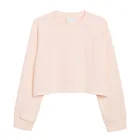 Women Plain Sweatshirt Plain Woman Sweatshirt Cropped Oversize Tops Women Plain Beige Raw Hem Crop Crewneck Sweatshirt