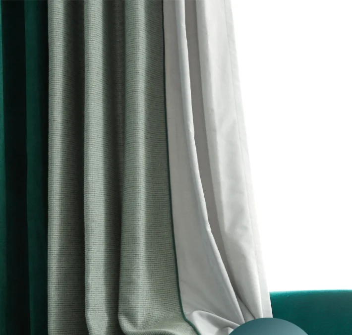 Amazon light luxury customized jacquard curtain fabric for hotel blackout curtain fabric