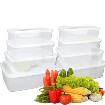 wholesale disposable plastics box used in kitchen restore vegetable and fruit pp grade transparent storage box