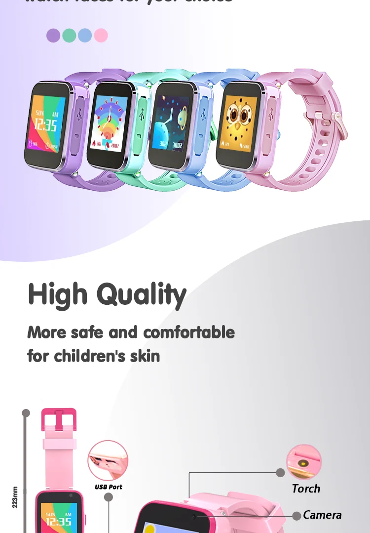 2023 Quality Assurance CTW20X 1.44 Inch IPS Screen Touch Camera Electronic Watch for Kids