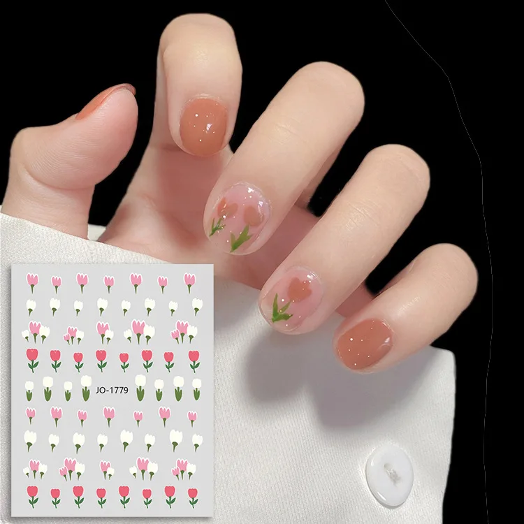 hawaiian flower nail design