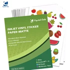 Paper Printable Vinyl Sticker Paper For Inkjet Laser Printer Matte White Waterproof Tear Resistant 8.5" X 11"Sheet