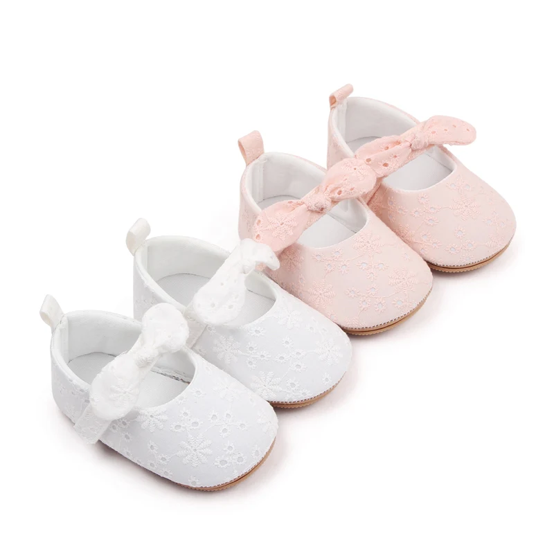 New Arrival Spring and Autumn Solid Color Bow Soft Soled Non-slip Baby Toddler Shoes for Girls supplier
