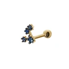 Solid Gold Earrings Gold Fashion Screw Back Ear Piercing Stud Natural Sapphire 14k Solid Gold Stud Earrings