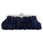 Satin Purse New Cheap Wedding Wrinkle Satin Ladies Hand Bag Women Clutch Purse Evening Bag