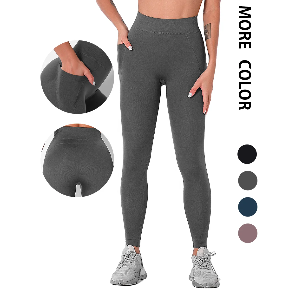 High Waist Stitched Sweat Resistant 