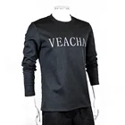 Black Plain Letter Printing Black Plain No Pocket Pullover Hoodies Sweatshirt