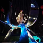Metal Metal Large Modern Art Flower Sculpture Stainless Steel Metal Outdoor Decoration Sculpture For Sale