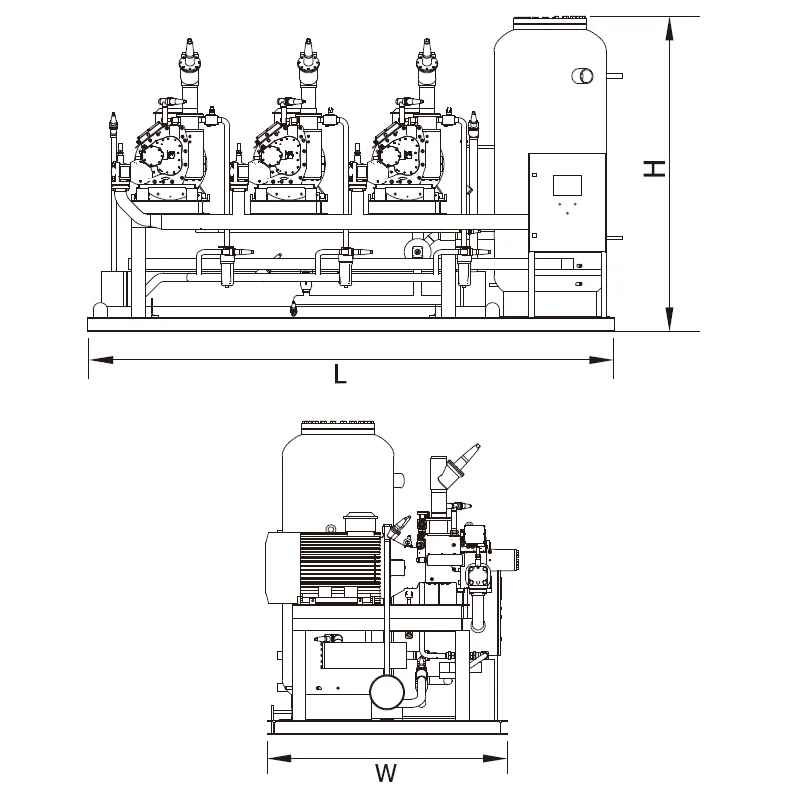 Screw Compressor, GENERALFUSHI, R404A, Compressor rack - detail 4