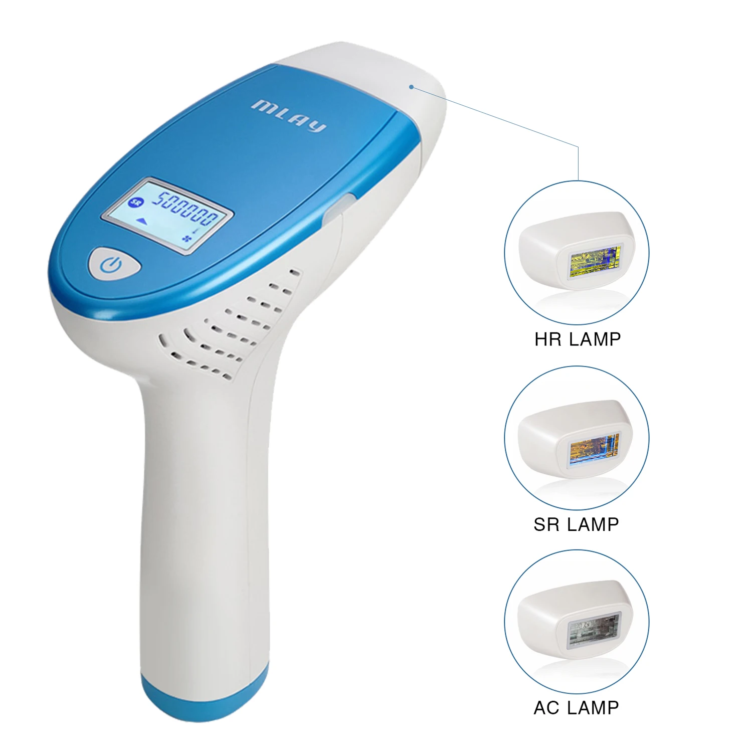Mlay Portable Handheld Epilator Permanent Hair Removal Device with Pulsed Light Electric UK Plug Power Supply for Home Use