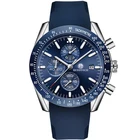 Watch Pin Silicone Multifunctional Sports Men's Watch 3 Eye 6 Pin Calendar Luminous Waterproof Silicone Watch