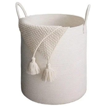 Top-selling rope woven foldable storage boxes laundry storage basket