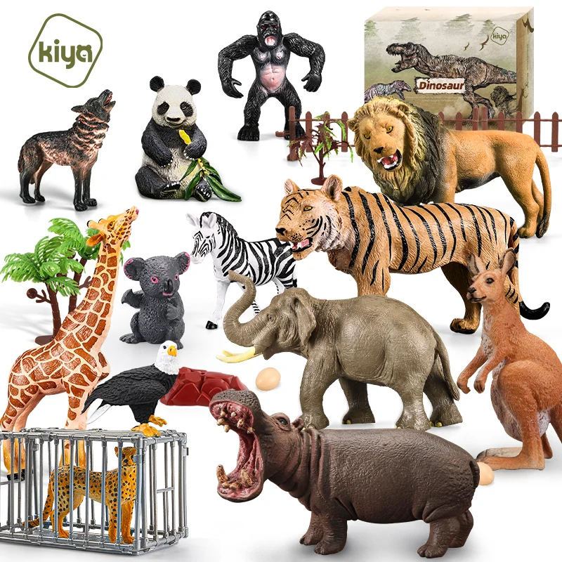 Simulation Wild Zoo Farm Animal Tiger Model Figures Kid Educational Toy Gift 