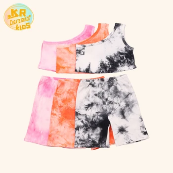 Wholesale Kid Clothing Sets 4 To 12 Years Old Hot Tie Dye Clothes Kids Fashion Girls For Summer