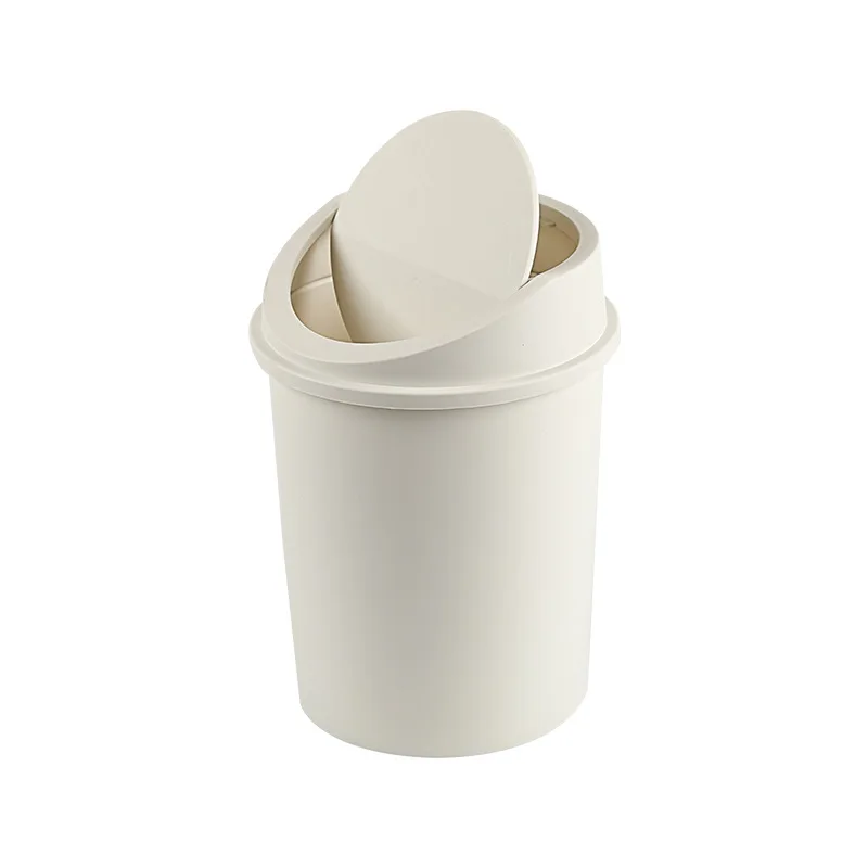OWNSWING Creative Desktop plastic shake lid trash can mini household paper basket with lid living room bedroom garbage can